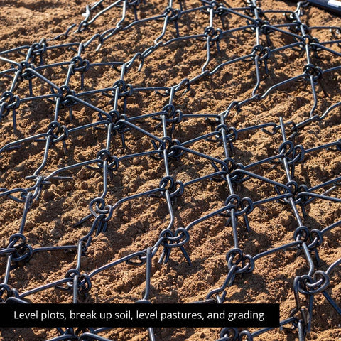 12 FT x 6.5 FT Heavy - Duty Drag Harrow – 1/2" Spikes for Tractor, ATV, UTV & Lawnmower | Model GH12 - with | Sold by Uncle Wiener's Wholesale