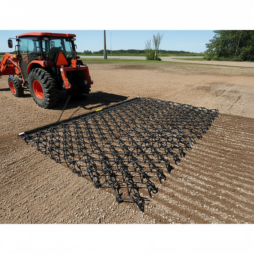 12 FT x 6.5 FT Heavy - Duty Drag Harrow – 1/2" Spikes for Tractor, ATV, UTV & Lawnmower | Model GH12 - with | Sold by Uncle Wiener's Wholesale
