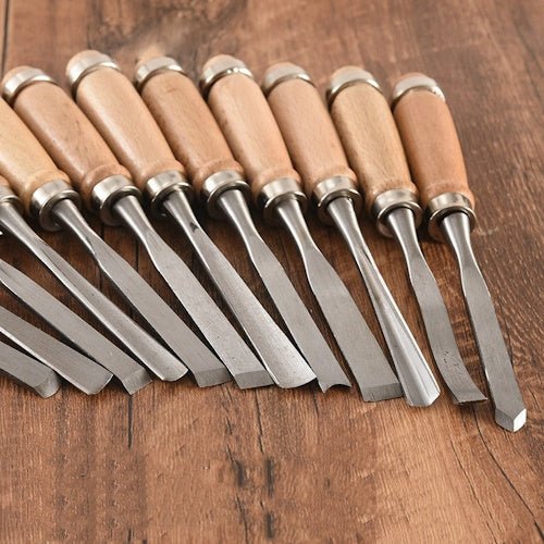12 Piece Wood Carving Chisel Set High Carbon Steel Woodworking Tools CC012W - with | Sold by Uncle Wiener's Wholesale