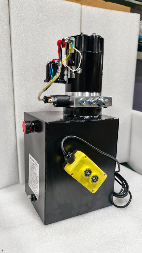 12 Quart 12V Hydraulic Pump – Single Acting Dump Trailer Power Unit | 3200 PSI Max Pressure SAP12123200 - with | Sold by Uncle Wiener's Wholesale