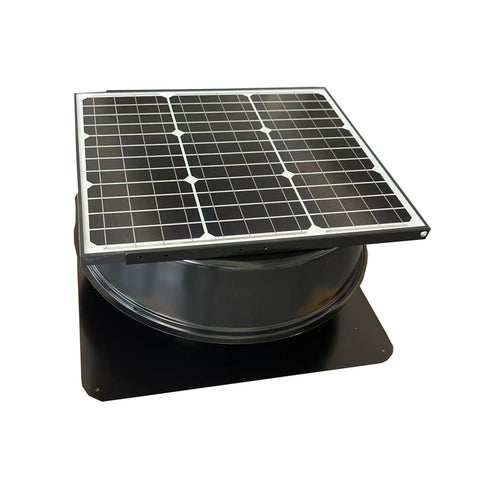 12'' Solar Roof Vent Fan – 2200 CMH, Thermostat & Remote | Galvanized Steel | SKU ZX320 - with | Sold by Uncle Wiener's Wholesale