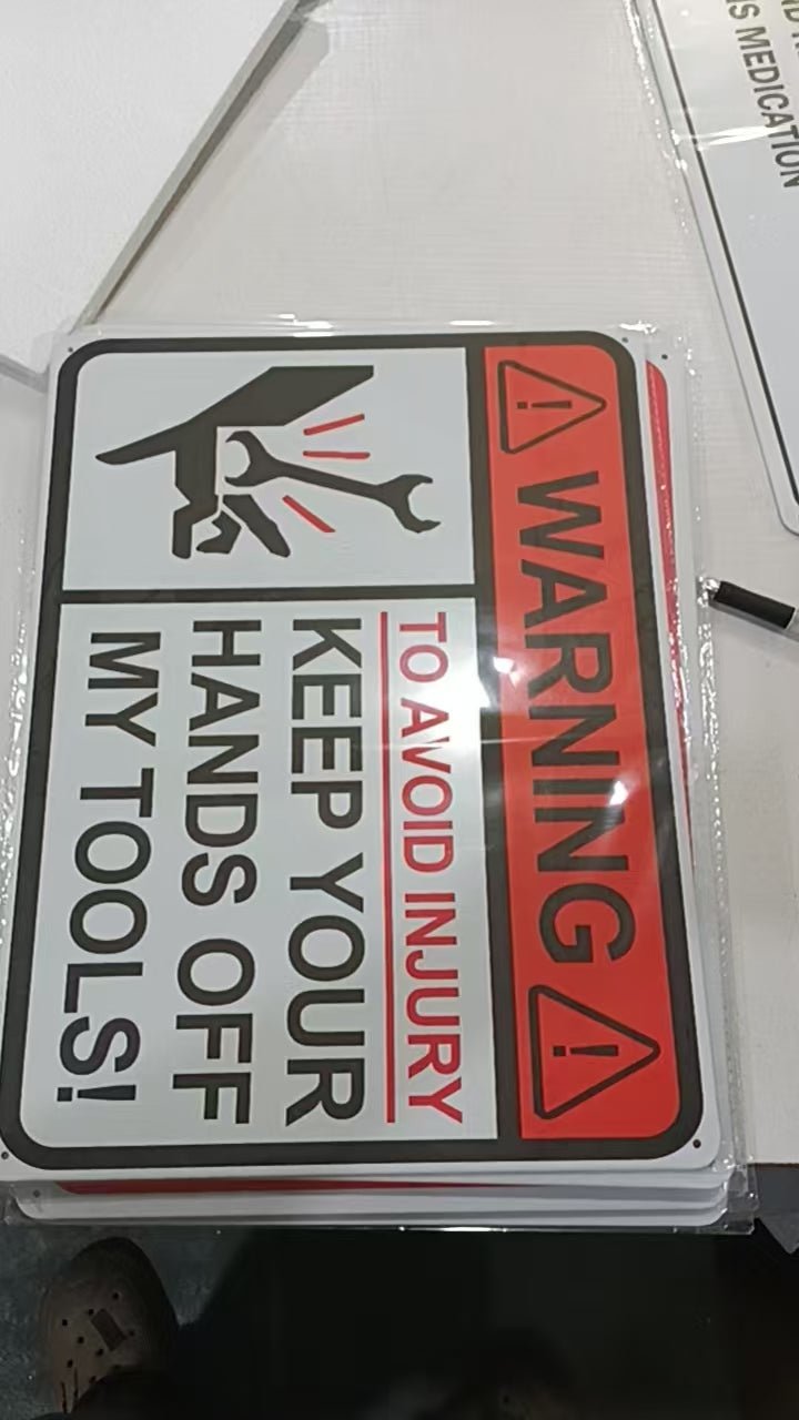 12" x 16" Metal Warning & Novelty Signs Outdoor Tin Wall Signs 91610SET - with Keep Off My Tools | Sold by Uncle Wiener's Wholesale
