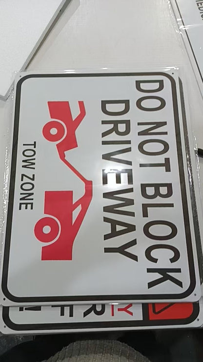 12" x 16" Metal Warning & Novelty Signs Outdoor Tin Wall Signs 91610SET - with Do Not Block Driveway | Sold by Uncle Wiener's Wholesale