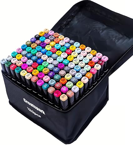 120 Dual-Tip Alcohol Markers Set – Permanent Art Markers for Drawing, Sketching, Coloring & Illustration with Carrying Case - Toys with | Sold by Uncle Wiener's Wholesale