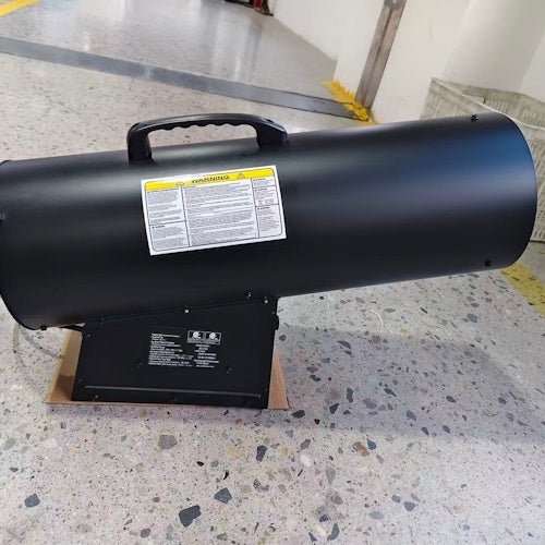 120,000–150,000 BTU Propane Forced Air Torpedo Heater with Hose, Regulator, CSA Approval, Tip-Over Protection & Continuous Spark Ignition ZBG150A - with | Sold by Uncle Wiener's Wholesale