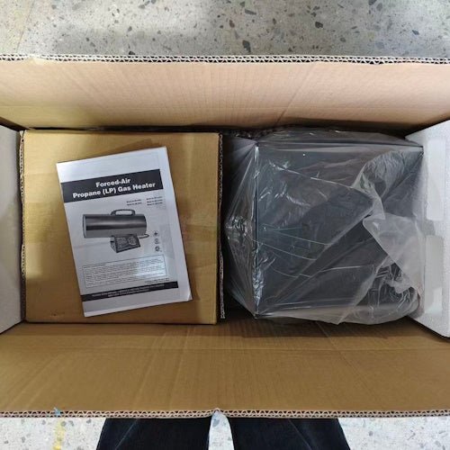 120,000–150,000 BTU Propane Forced Air Torpedo Heater with Hose, Regulator, CSA Approval, Tip-Over Protection & Continuous Spark Ignition ZBG150A - with | Sold by Uncle Wiener's Wholesale