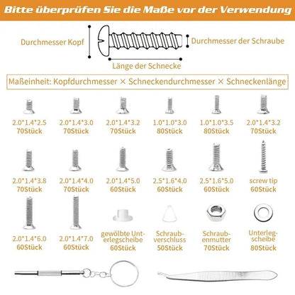1200pcs Eyeglass Glasses Repair Screw and Nose Pad Kit FS010946 - with | Sold by Uncle Wiener's Wholesale