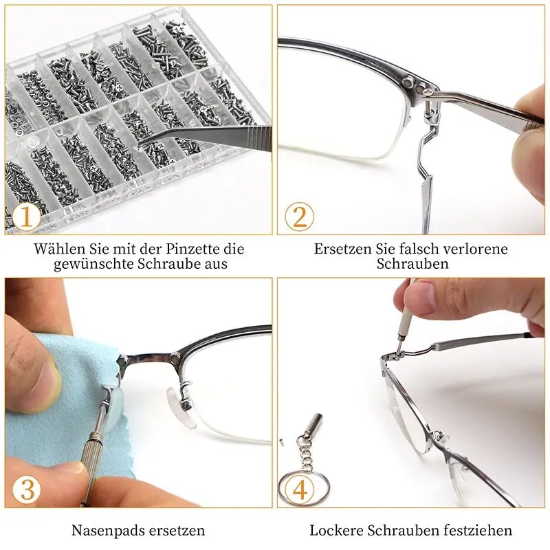 1200pcs Eyeglass Glasses Repair Screw and Nose Pad Kit FS010946 - with | Sold by Uncle Wiener's Wholesale