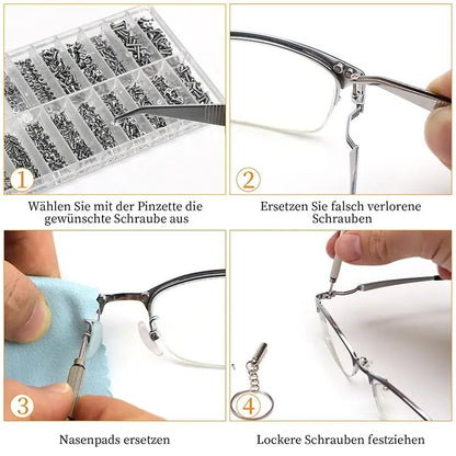 1200pcs Eyeglass Glasses Repair Screw and Nose Pad Kit FS010946 - with | Sold by Uncle Wiener's Wholesale