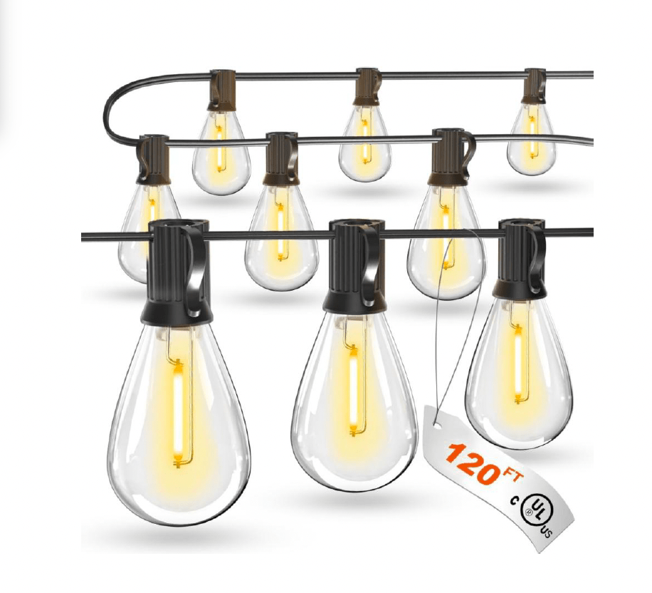 120FT Commercial Outdoor Edison String Lights – 32 S11 Shatterproof Bulbs 2700K – JXED120 - with | Sold by Uncle Wiener's Wholesale