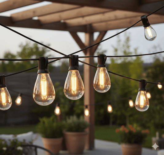 120FT Commercial Outdoor Edison String Lights – 32 S11 Shatterproof Bulbs 2700K – JXED120 - with | Sold by Uncle Wiener's Wholesale