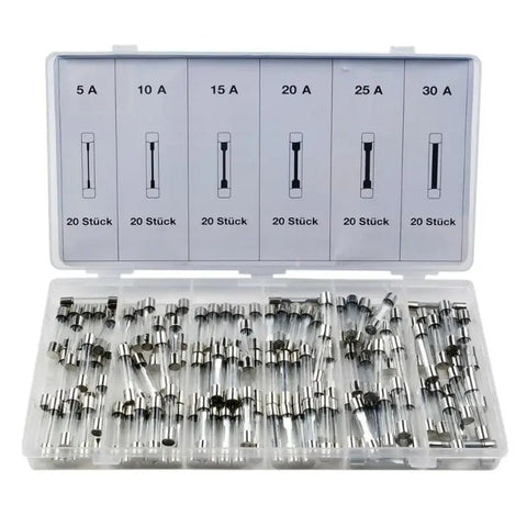 120pcs 6x30mm Fast - Blow Glass Tube Fuse Set for Car and Electronics FS070008 - 14 - with | Sold by Uncle Wiener's Wholesale