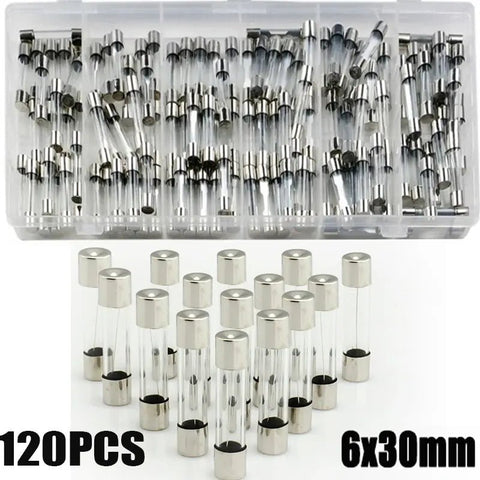 120pcs 6x30mm Fast - Blow Glass Tube Fuse Set for Car and Electronics FS070008 - 14 - with | Sold by Uncle Wiener's Wholesale