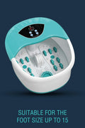 5-in-1 foot spa bath massager with digital controls and bubbles
Heated foot soak tub with removable massage rollers and splash guard
Acupressure rollers in foot spa for pain relief
Foot bath with bubbles, vibration and heating display
Foot spa for home use with heat and massage therapy