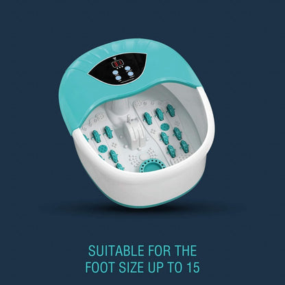 5-in-1 foot spa bath massager with digital controls and bubbles
Heated foot soak tub with removable massage rollers and splash guard
Acupressure rollers in foot spa for pain relief
Foot bath with bubbles, vibration and heating display
Foot spa for home use with heat and massage therapy