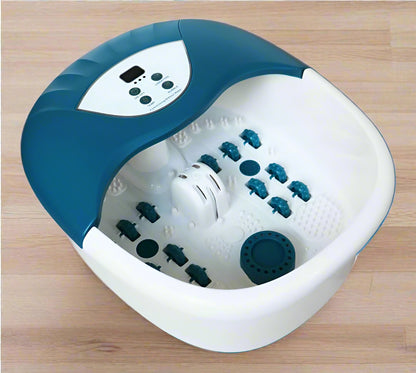 5-in-1 foot spa bath massager with digital controls and bubbles
Heated foot soak tub with removable massage rollers and splash guard
Acupressure rollers in foot spa for pain relief
Foot bath with bubbles, vibration and heating display
Foot spa for home use with heat and massage therapy