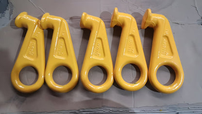 12.5T Heavy Duty ISO Shipping Container Lifting Hooks Yellow – 5 - Pack (2 Left, 2 Right, 1 Straight) SCL0221S5 - with | Sold by Uncle Wiener's Wholesale