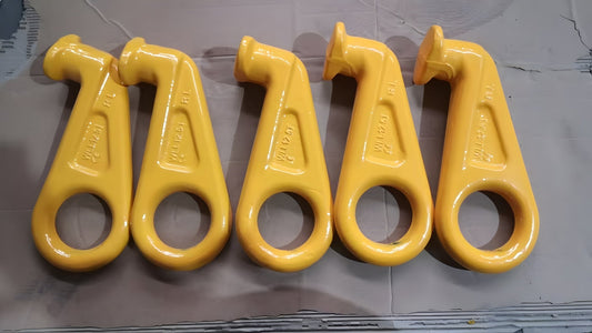12.5T Heavy Duty ISO Shipping Container Lifting Hooks Yellow – 5 - Pack (2 Left, 2 Right, 1 Straight) SCL0221S5 - with | Sold by Uncle Wiener's Wholesale