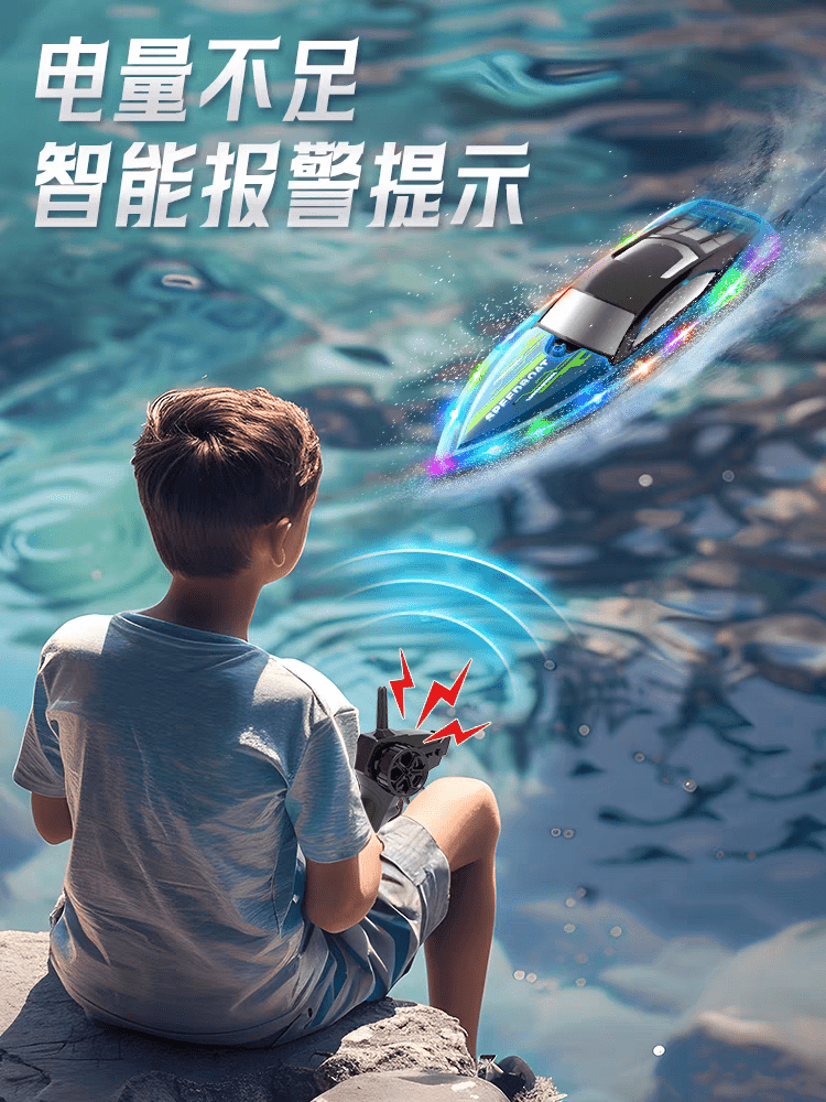 1:28 Scale 2.4G RC High - Speed Propeller Boat with Lights – 15 km/h, 1200mAh Battery, Long Range 100m – SKU 1896940S - with | Sold by Uncle Wiener's Wholesale