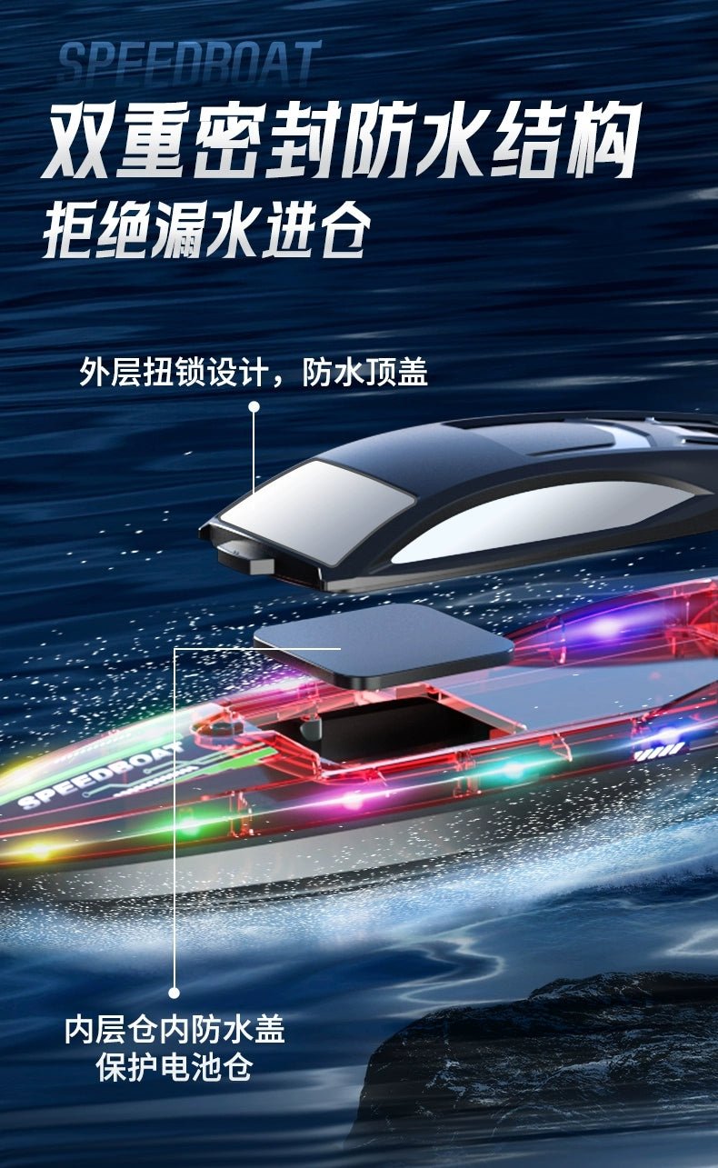 1:28 Scale 2.4G RC High - Speed Propeller Boat with Lights – 15 km/h, 1200mAh Battery, Long Range 100m – SKU 1896940S - with | Sold by Uncle Wiener's Wholesale