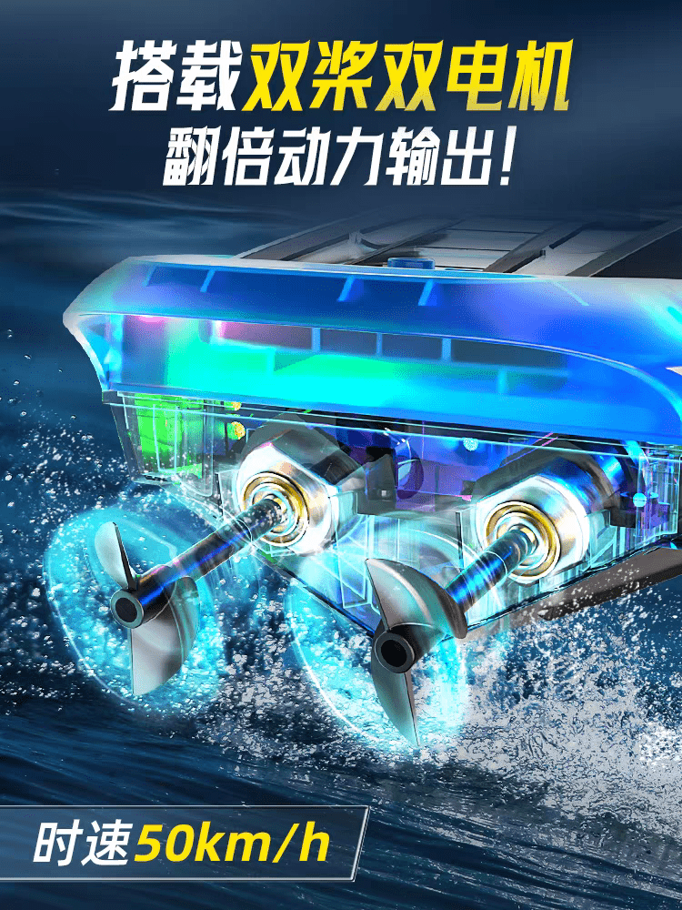 1:28 Scale 2.4G RC High - Speed Propeller Boat with Lights – 15 km/h, 1200mAh Battery, Long Range 100m – SKU 1896940S - with | Sold by Uncle Wiener's Wholesale
