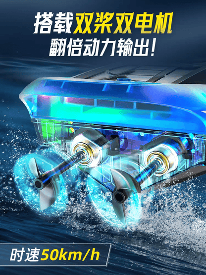 1:28 Scale 2.4G RC High - Speed Propeller Boat with Lights – 15 km/h, 1200mAh Battery, Long Range 100m – SKU 1896940S - with | Sold by Uncle Wiener's Wholesale