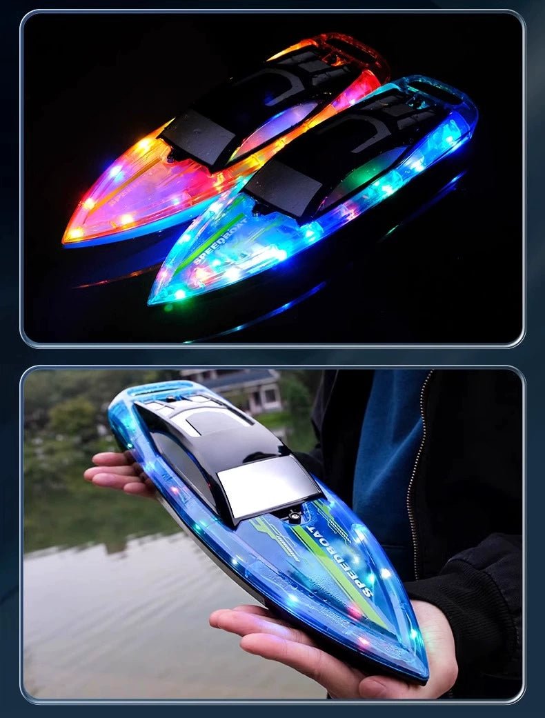 1:28 Scale 2.4G RC High - Speed Propeller Boat with Lights – 15 km/h, 1200mAh Battery, Long Range 100m – SKU 1896940S - with | Sold by Uncle Wiener's Wholesale