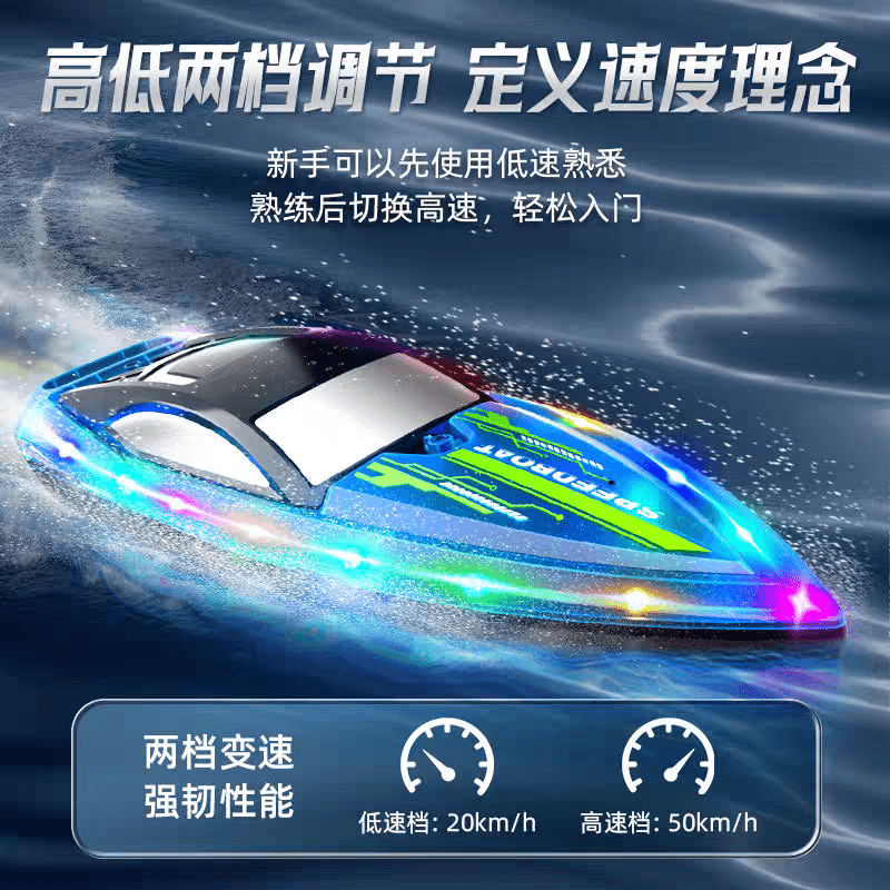 1:28 Scale 2.4G RC High - Speed Propeller Boat with Lights – 15 km/h, 1200mAh Battery, Long Range 100m – SKU 1896940S - with | Sold by Uncle Wiener's Wholesale