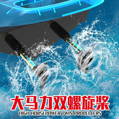 1:28 Scale 2.4G RC High - Speed Propeller Boat with Lights – 15 km/h, 1200mAh Battery, Long Range 100m – SKU 1896940S - with | Sold by Uncle Wiener's Wholesale