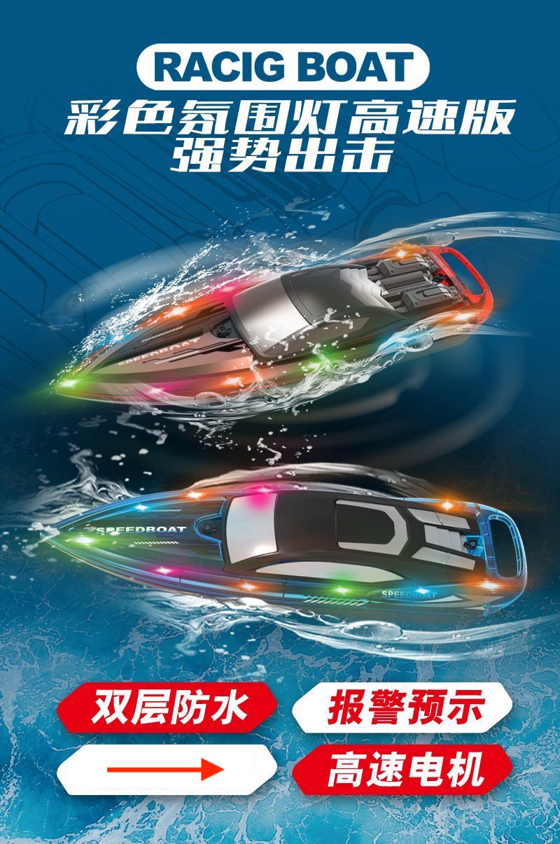 1:28 Scale 2.4G RC High - Speed Propeller Boat with Lights – 15 km/h, 1200mAh Battery, Long Range 100m – SKU 1896940S - with | Sold by Uncle Wiener's Wholesale