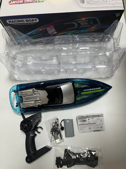 1:28 Scale 2.4G RC High - Speed Propeller Boat with Lights – 15 km/h, 1200mAh Battery, Long Range 100m – SKU 1896940S - with | Sold by Uncle Wiener's Wholesale