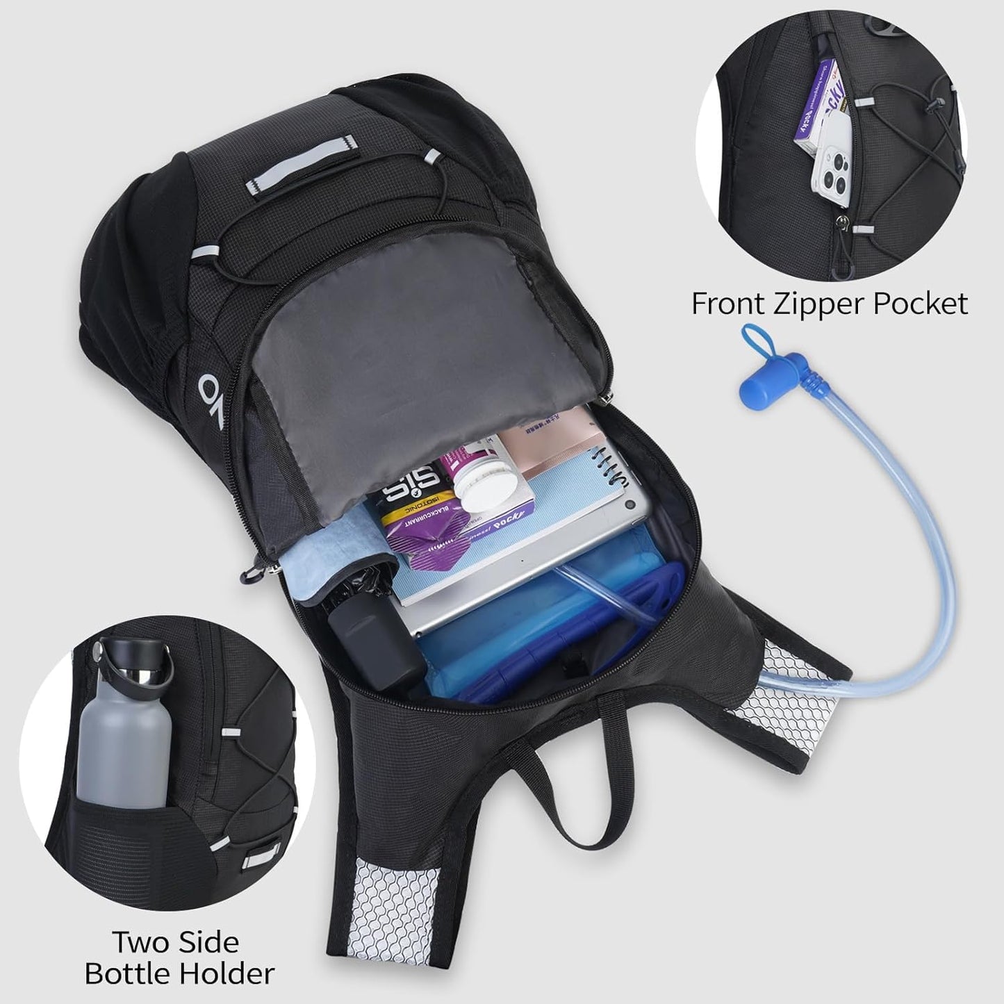 12L Hydration Backpack with 2L Water Bladder Lightweight Running Hiking Pack AZ002 - with | Sold by Uncle Wiener's Wholesale