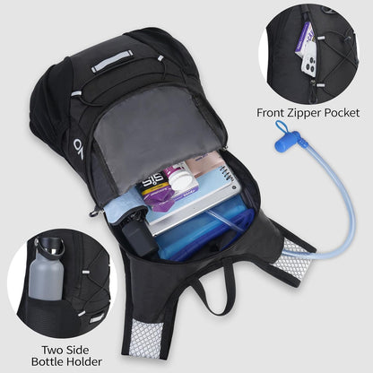 12L Hydration Backpack with 2L Water Bladder Lightweight Running Hiking Pack AZ002 - with | Sold by Uncle Wiener's Wholesale