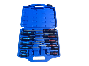 12pc Go-Through Screwdriver Set Chrome Vanadium Impact Ready Magnetic Tips SDT12GT