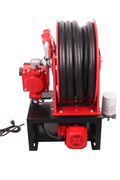 12V & 110V Diesel Fuel Transfer Pump with 50 FT Auto - Retractable Hose Reel - Auto - Retractable Fuel Transfer Hose Reel with 110 VOLT | Sold by Uncle Wiener's Wholesale