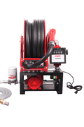 12V & 110V Diesel Fuel Transfer Pump with 50 FT Auto - Retractable Hose Reel - Auto - Retractable Fuel Transfer Hose Reel with 12 VOLT | Sold by Uncle Wiener's Wholesale