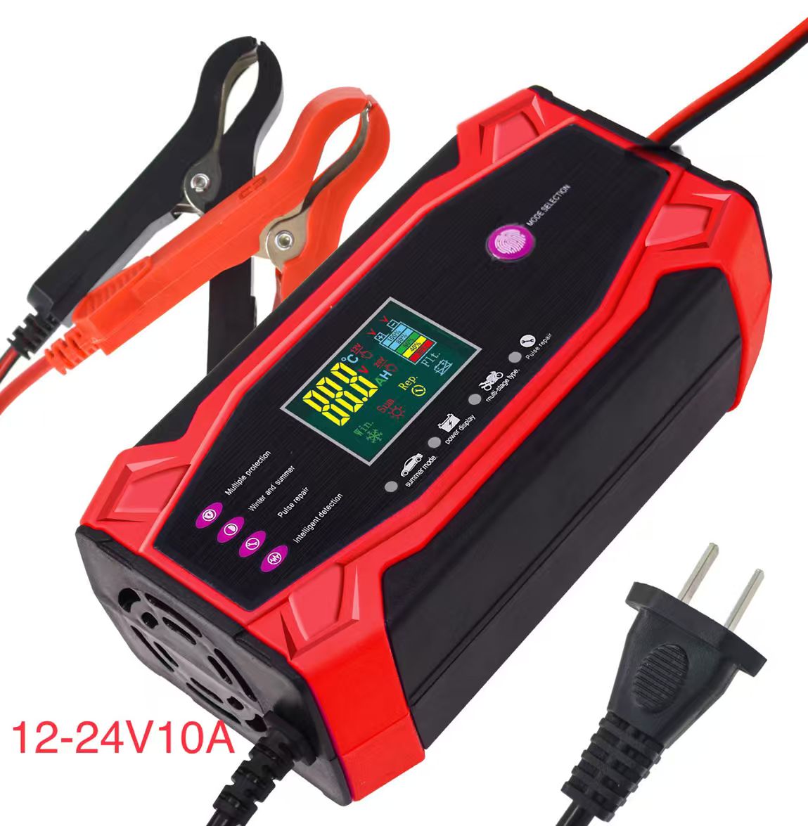 12V/24V 10A Intelligent Pulse Repair Battery Charger Automatic Smart Charger BC122410 - with | Sold by Uncle Wiener's Wholesale