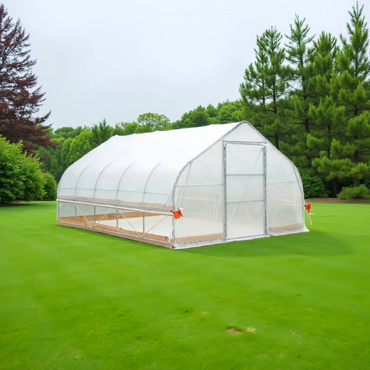 12x30 FT & 12x20 FT Large Metal Frame Walk - In Tunnel Greenhouse for Plant Growth - with 12X30 | Sold by Uncle Wiener's Wholesale