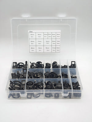 130pc Spring Band Hose Clamp Kit Assorted Automotive Clamps 130625