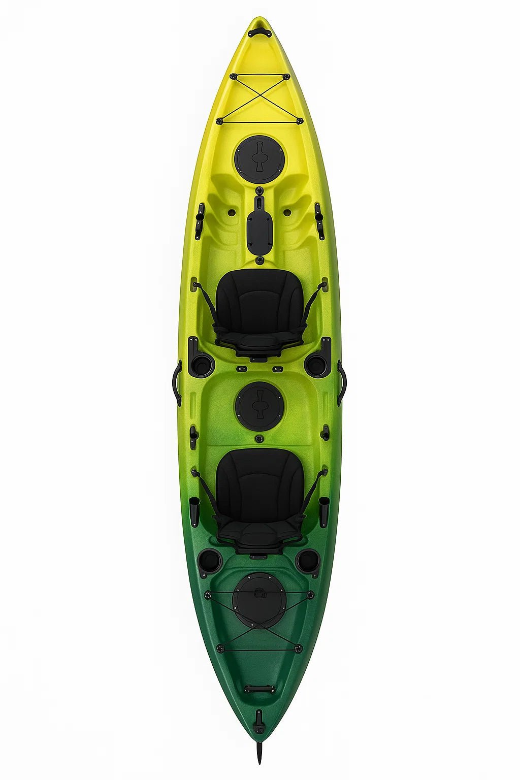 13.5 FT Deluxe Tandem Fishing Kayak – Stable Design with Rod Holders, Storage Hatches for Lake & Ocean 111416 - with | Sold by Uncle Wiener's Wholesale