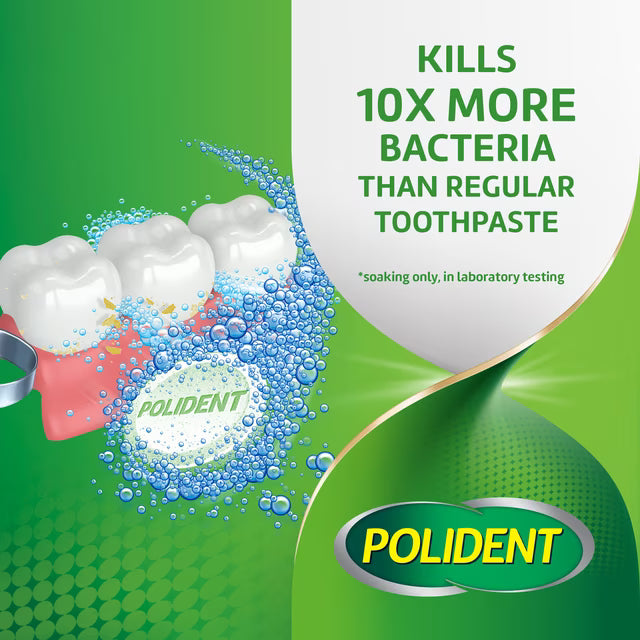 Polident Daily Care Denture Cleaner Tablets – 96 Count Antibacterial Denture & Partial Cleaner