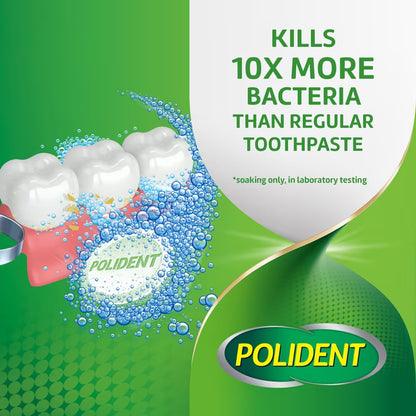 Polident Daily Care Denture Cleaner Tablets – 96 Count Antibacterial Denture & Partial Cleaner