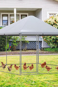 13ft Hexagon Walk - in Chicken Run with Roof Cover – Heavy Duty Outdoor Poultry Cage – 150631 - with | Sold by Uncle Wiener's Wholesale