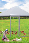 13ft Hexagon Walk - in Chicken Run with Roof Cover – Heavy Duty Outdoor Poultry Cage – 150631 - with | Sold by Uncle Wiener's Wholesale