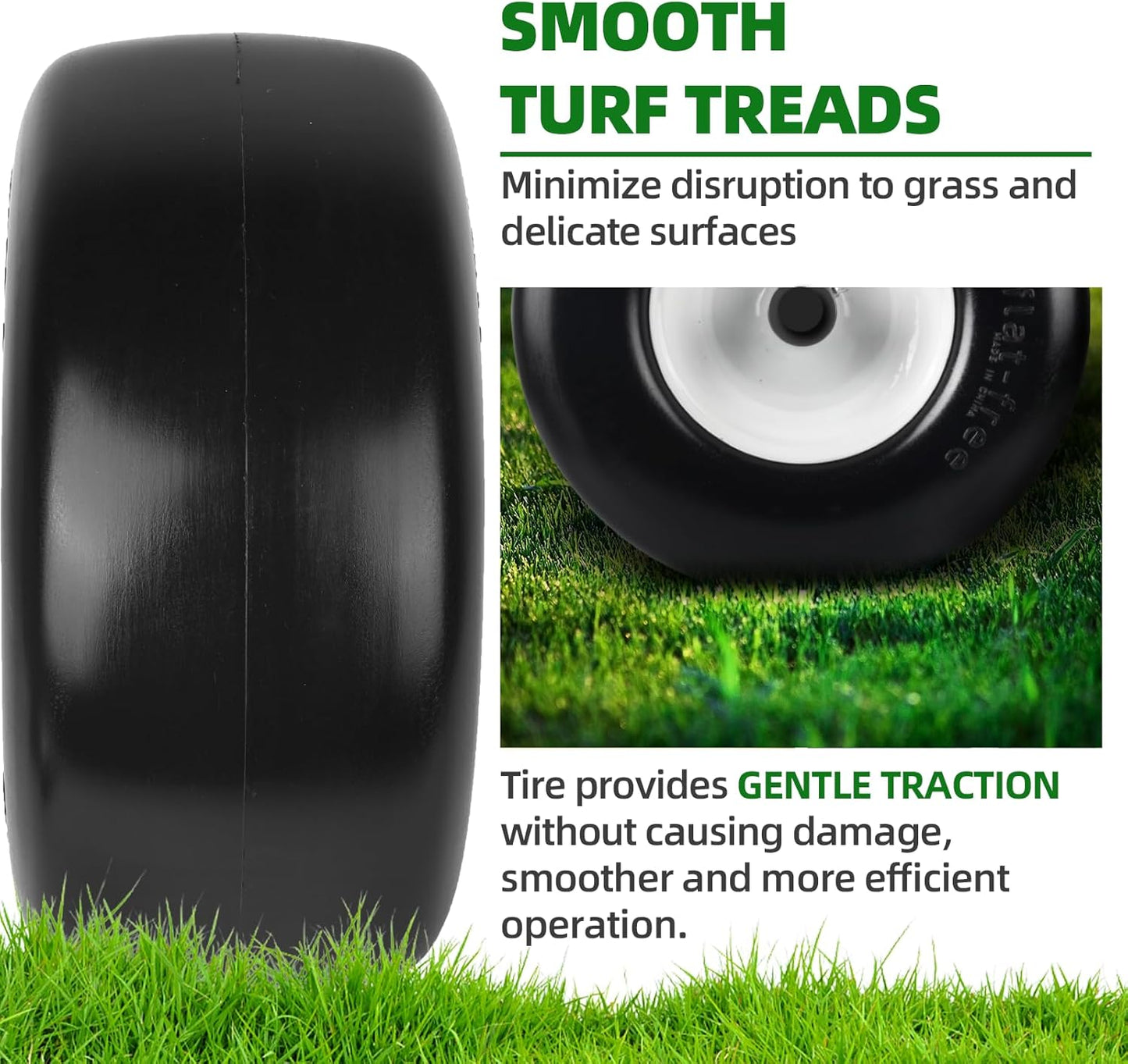 13x6.50 - 6 Lawn Mower Tires (2 - Pack) – Wide - Profile Tubeless Front Tires for Zero - Turn Mowers – T1365062PK - with | Sold by Uncle Wiener's Wholesale