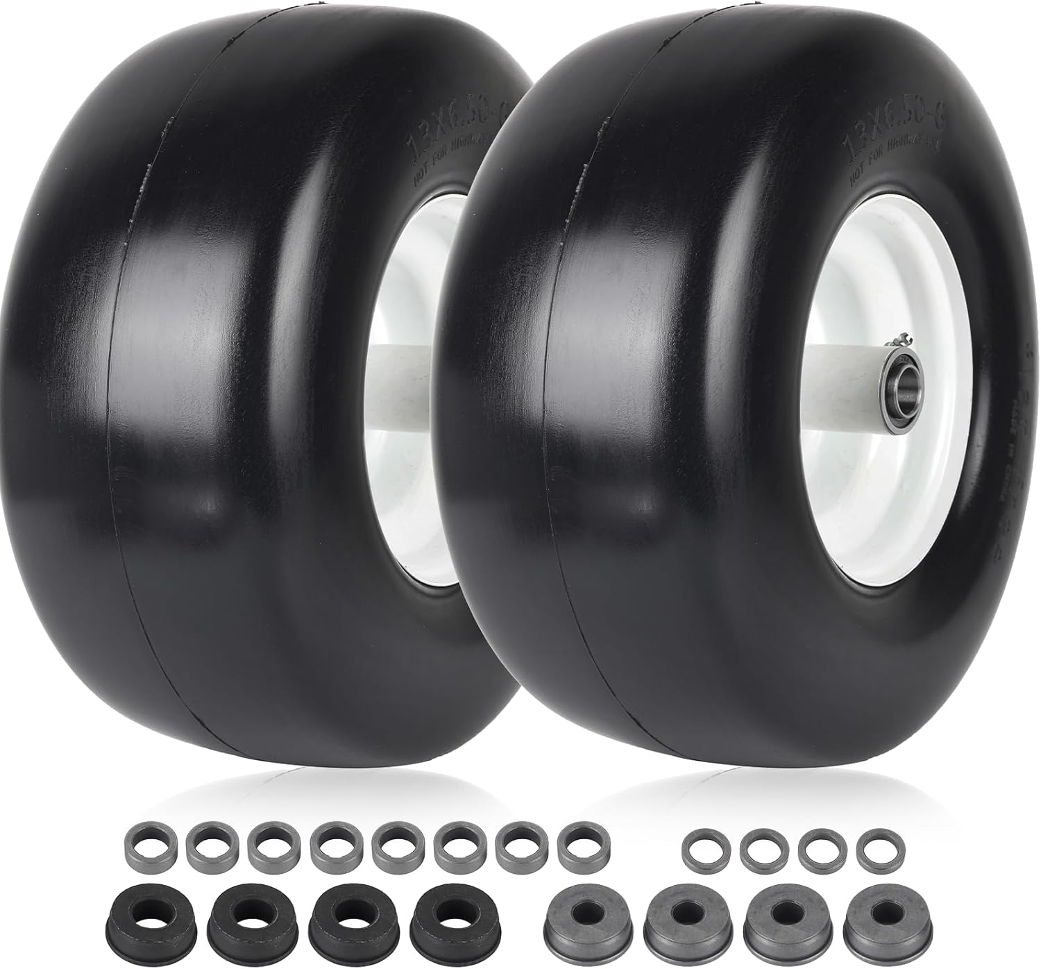 13x6.50 - 6 Lawn Mower Tires (2 - Pack) – Wide - Profile Tubeless Front Tires for Zero - Turn Mowers – T1365062PK - with | Sold by Uncle Wiener's Wholesale