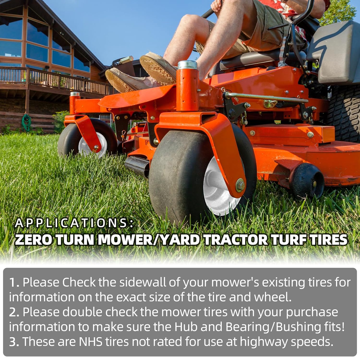 13x6.50 - 6 Lawn Mower Tires (2 - Pack) – Wide - Profile Tubeless Front Tires for Zero - Turn Mowers – T1365062PK - with | Sold by Uncle Wiener's Wholesale