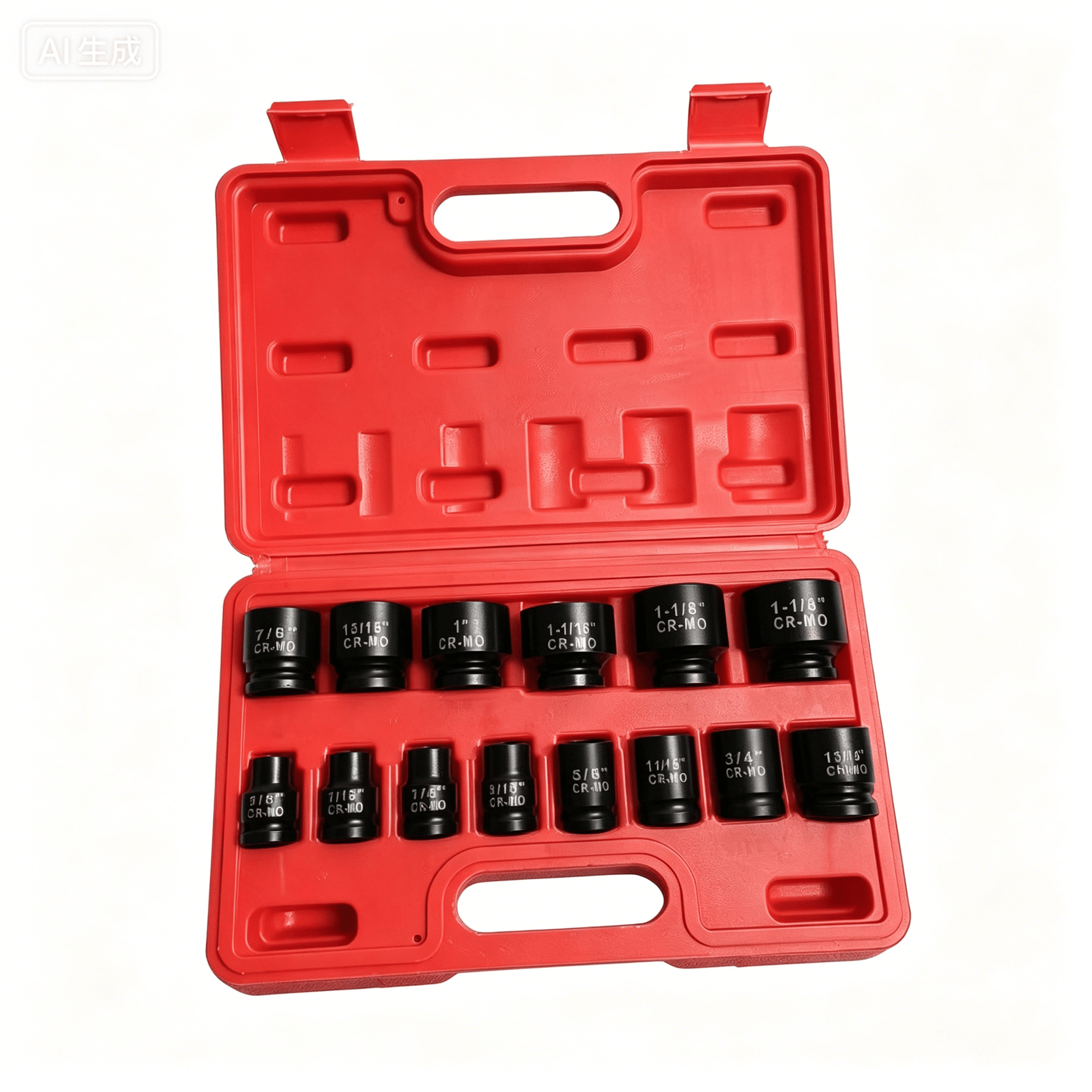 14 - Piece 1/2" Drive SAE Shallow Impact Socket Set – Chrome Vanadium Steel | S1153 - General Equipment with | Sold by Uncle Wiener's Wholesale