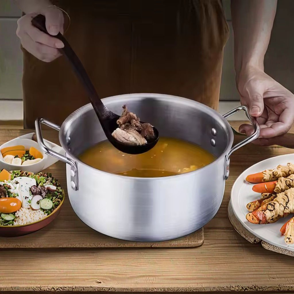 14-Piece Aluminum Cookware Set with Lids Stainless Steel Handles TKQQ46 - with | Sold by Uncle Wiener's Wholesale