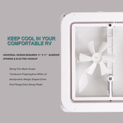 14" RV Roof Vent with Fan – Universal Fit for Camper, Trailer, Motorhome, VK100M - with | Sold by Uncle Wiener's Wholesale